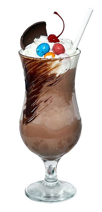 Chocolate cocktail with easter egg garnish