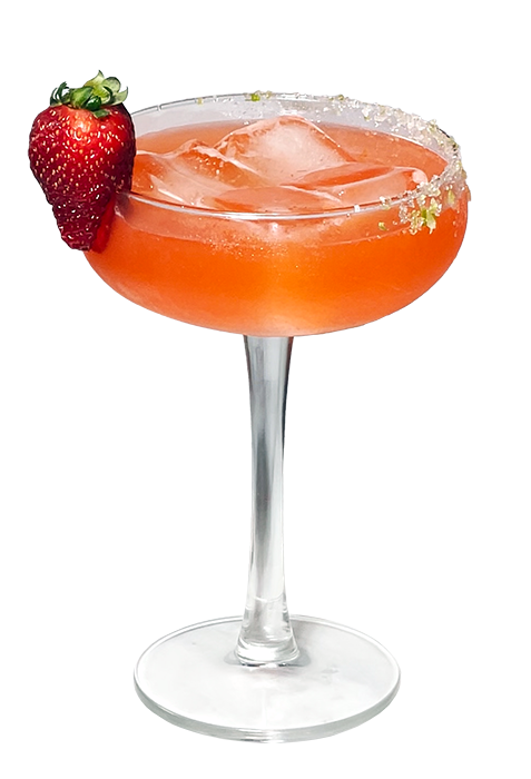 Strawberry cocktail served in coupe glass